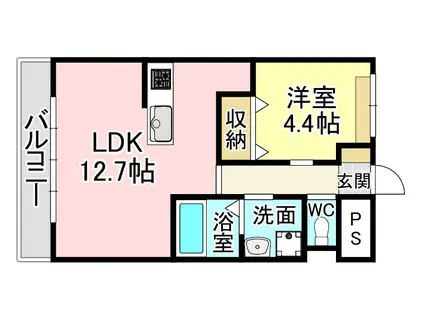 QUEENS GARDEN(1LDK/3階)の間取り写真