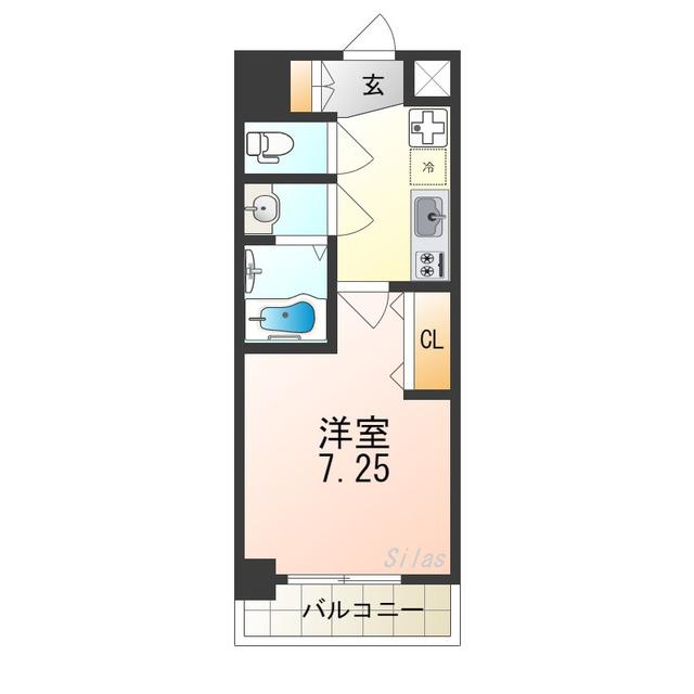 LUXEなかもず(1K/7階)の間取り写真