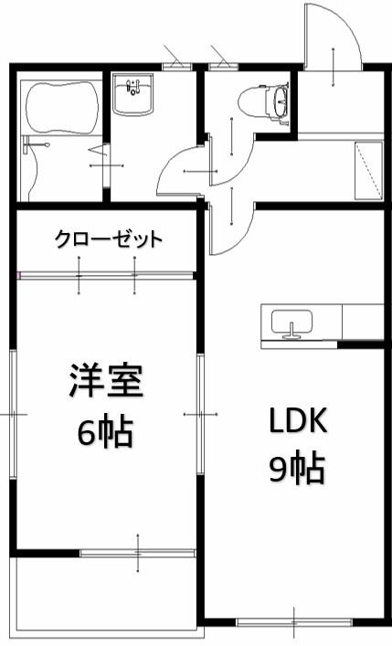 サンハイツ片柳(1LDK/2階)の間取り写真