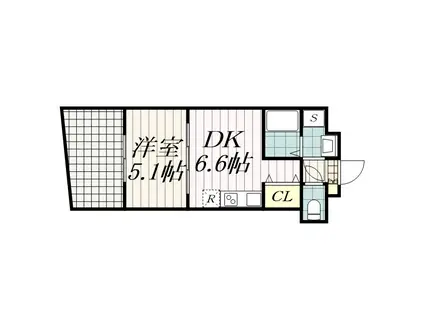 PHILIPPE蘇我(1DK/1階)の間取り写真