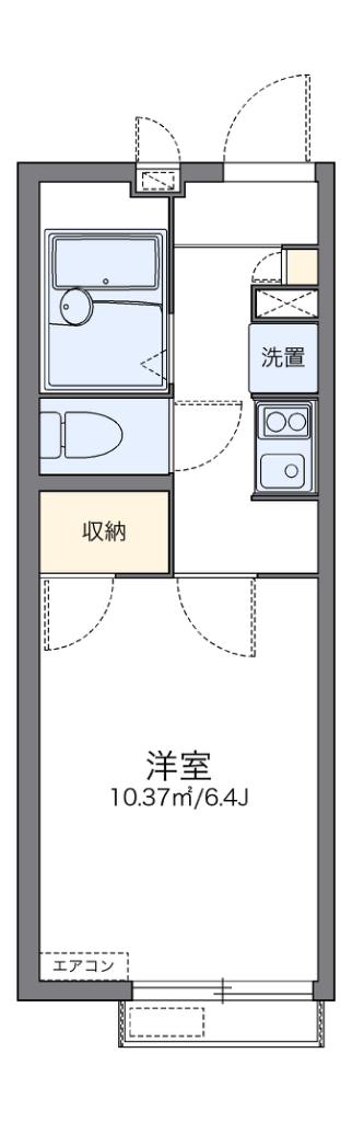レオパレスエスト桃山台(1K/1階)の間取り写真