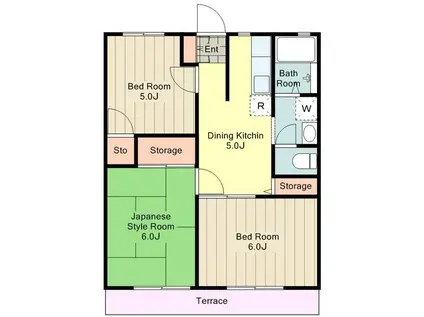 メゾンファミールA(3DK/1階)の間取り写真