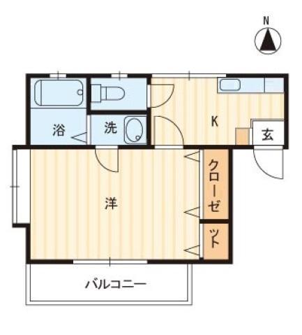 上之町グリーンハイツ(1K/1階)の間取り写真