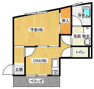 ビブレ下三栖(1DK/5階)の間取り写真