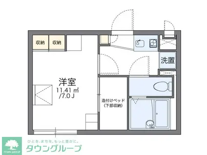 レオパレス桜花A(1K/2階)の間取り写真