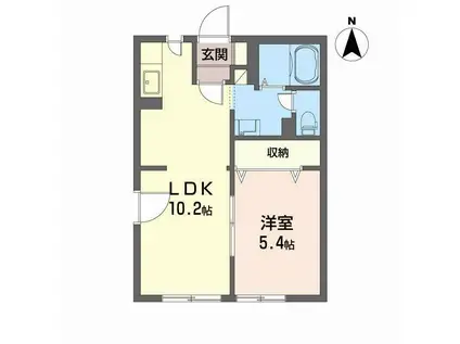 若葉サンデール(2K/1階)の間取り写真