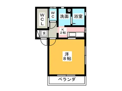 ぶぶれ草薙(1K/1階)の間取り写真