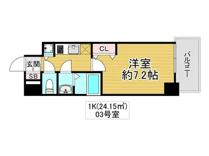 シェモアヨコヅツミ(1K/5階)の間取り写真