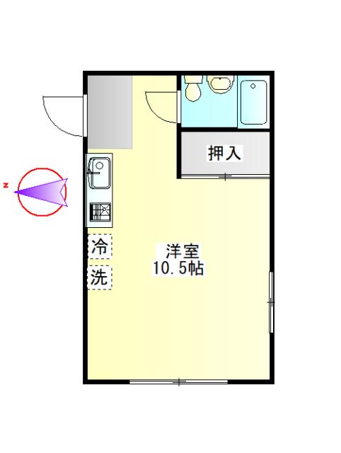 安田マンション(ワンルーム/3階)の間取り写真