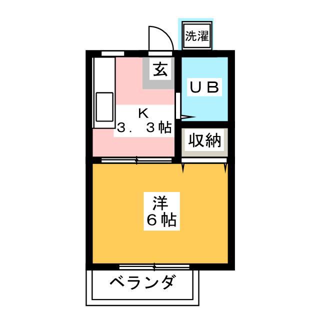 パレドール(1K/2階)の間取り写真