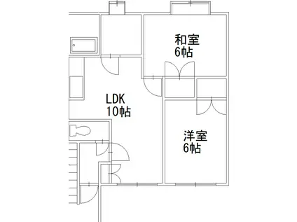 コーポぐれこII(2LDK/1階)の間取り写真