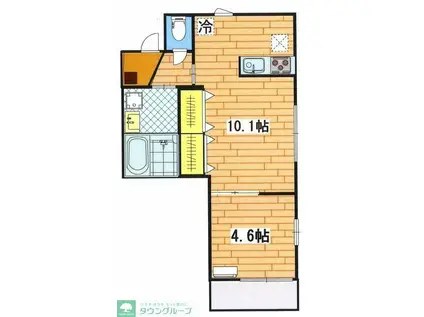 プリマヴェーラ湘南(1LDK/1階)の間取り写真