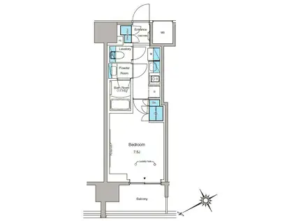 ルフォンプログレ蔵前プレミア(1K/6階)の間取り写真