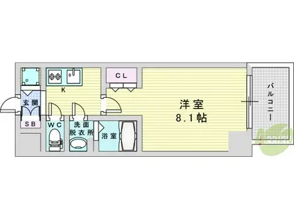 S-RESIDENCE大和田ALINE(1K/3階)の間取り写真