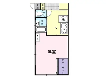 ハイツ大内(1K/2階)の間取り写真