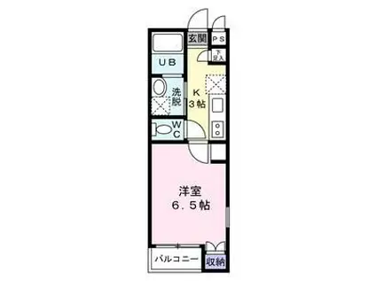 メゾンエスポワール長町(1K/1階)の間取り写真