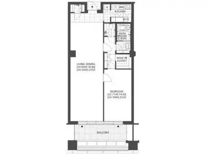 アークヒルズフロントタワーROP(1LDK/11階)の間取り写真