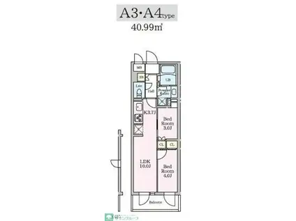 リビオメゾン大岡山(2LDK/3階)の間取り写真