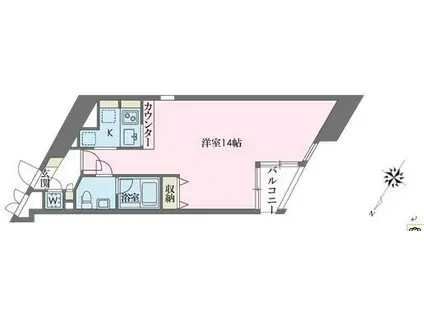 ドゥーエ学芸大学(ワンルーム/2階)の間取り写真