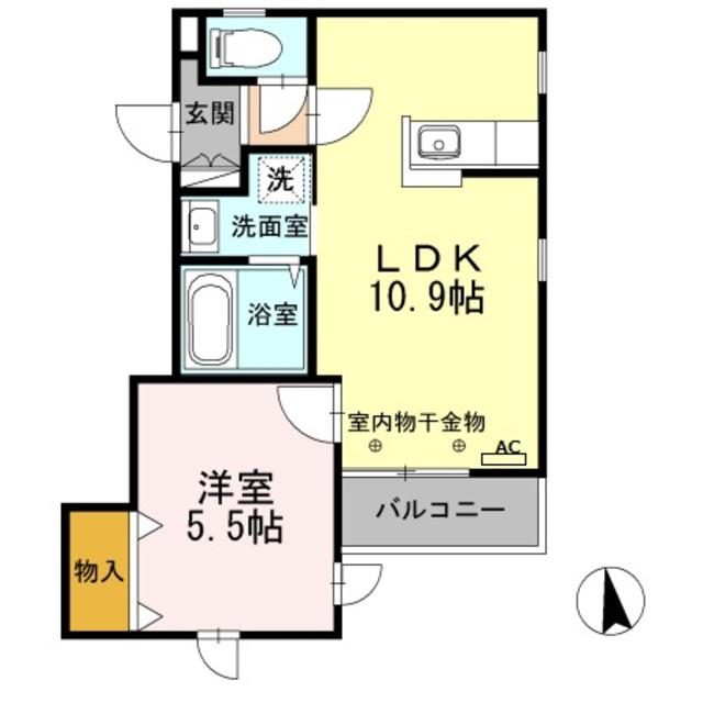 HALE WALEA(1LDK/2階)の間取り写真
