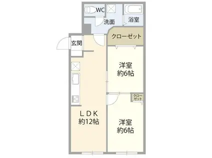 ライオンズマンション高円寺南(2LDK/5階)の間取り写真