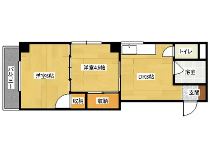 シャトレ・サン二コラ(2DK/4階)の間取り写真