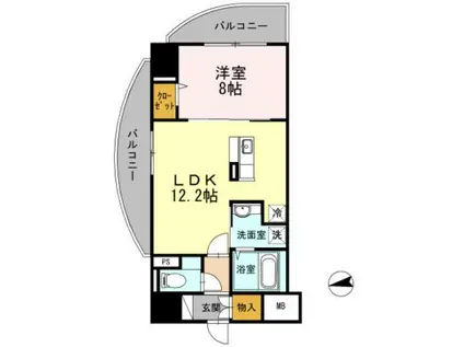 LASANTE梅田北(1LDK/4階)の間取り写真