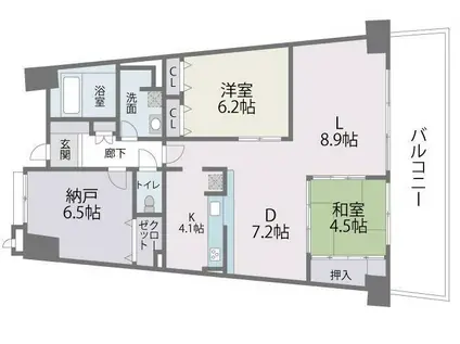 アイランドシティインフィニガーデン イースト棟(2LDK/5階)の間取り写真