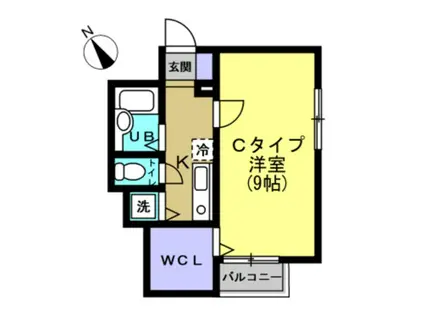 ART弥生町ヒルズ(1K/1階)の間取り写真