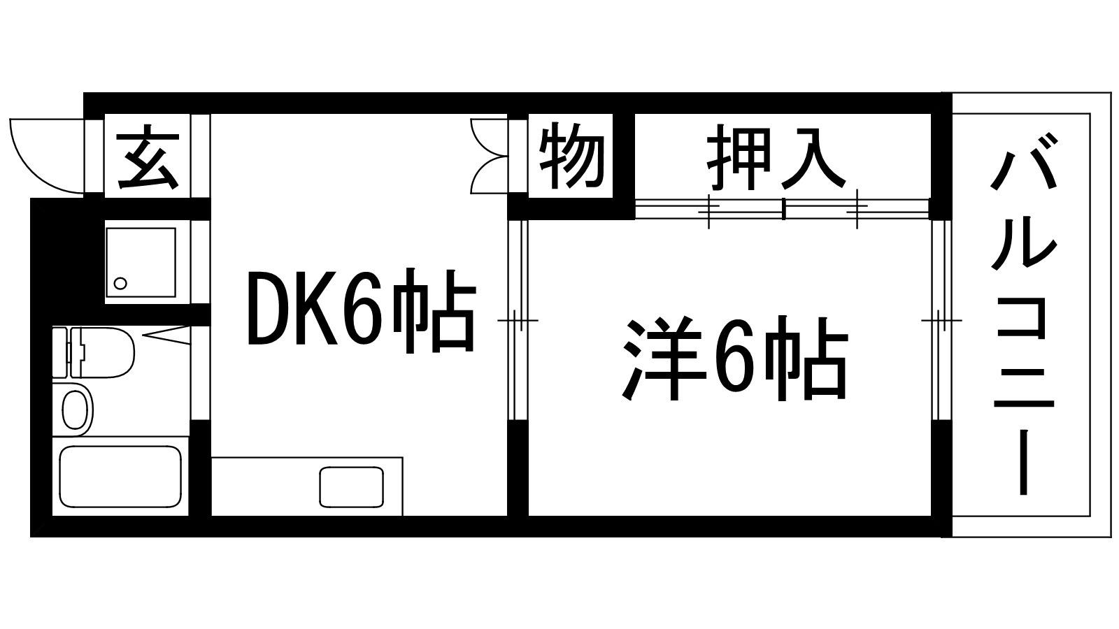 アップルハイツ(1DK/3階)の間取り写真