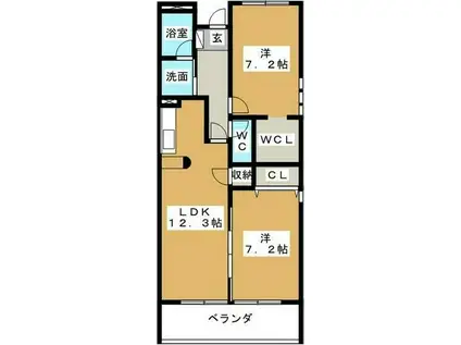 アークステージ I(2LDK/1階)の間取り写真