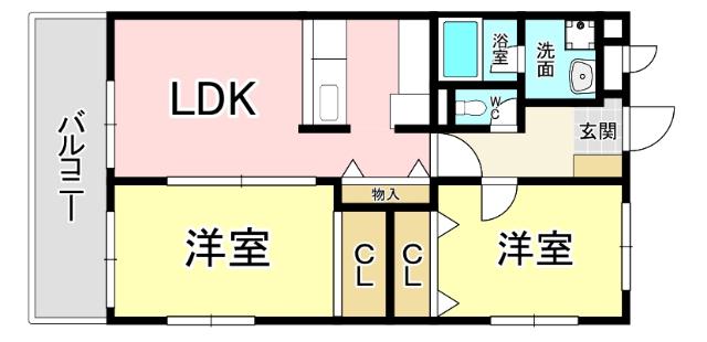 アーベント・スクエア(2LDK/3階)の間取り写真