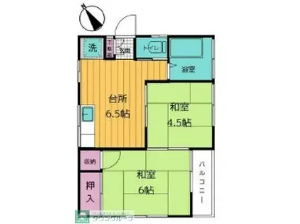 児島コーポ(2DK/2階)の間取り写真