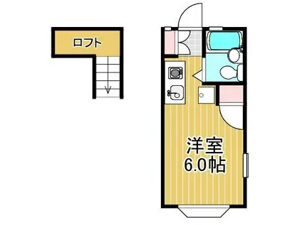 クボハイツ(ワンルーム/2階)の間取り写真