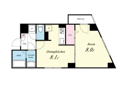 カルペンテリア エッセ(1DK/7階)の間取り写真