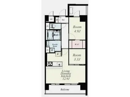 フローリィ279(2LDK/10階)の間取り写真