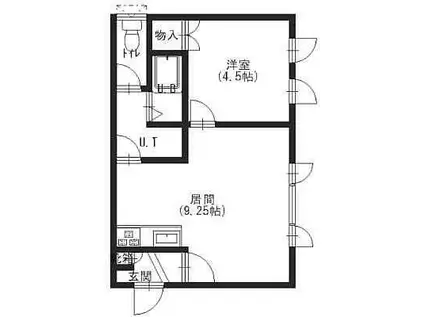 ハイツヒロIII(1DK/1階)の間取り写真