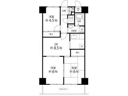 TS GARDEN 蕨III(3DK/7階)の間取り写真