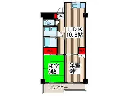 マシハイム北園(2LDK/3階)の間取り写真