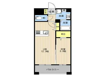 LIBTH菊陽町205(1LDK/2階)の間取り写真