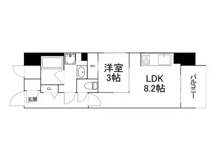 S-RESIDENCE天満橋AR(2K/4階)の間取り写真