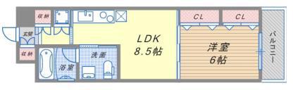 REGINA(1LDK/7階)の間取り写真