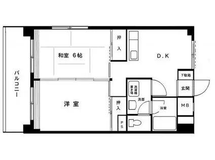 関東江古田マンション(2DK/3階)の間取り写真