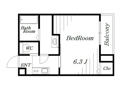 ラネージュ稲毛(1K/1階)の間取り写真