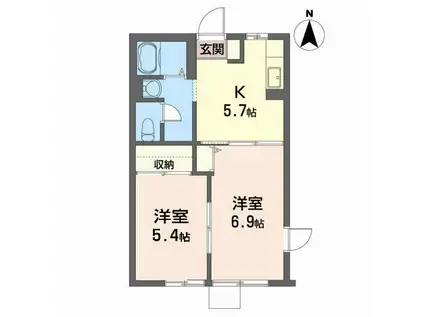 メゾン リブジェ(2K/1階)の間取り写真