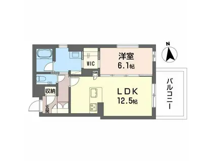 エクラージュ吹上(1LDK/2階)の間取り写真