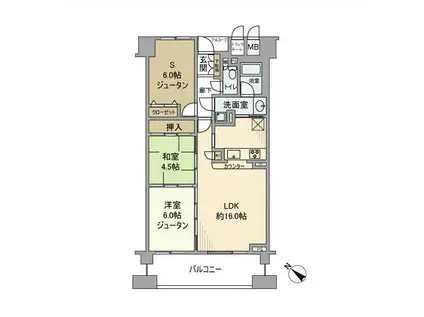 ステイツ北畠(2SLDK/3階)の間取り写真