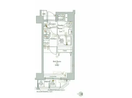 ベルシード蒲田(1K/3階)の間取り写真