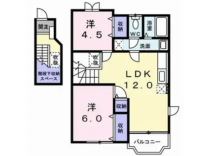 ベルフォーレA(2LDK/2階)の間取り写真