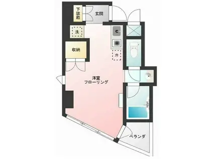 ロイヤルガーデンII(ワンルーム/3階)の間取り写真